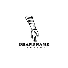 observant jewish tefillin hand cartoon logo icon design template black vector illustration