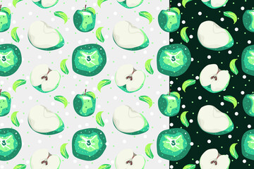 Pear fruit gradient seamless pattern with light and dark background