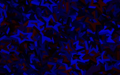 Dark Blue, Red vector texture with beautiful stars.