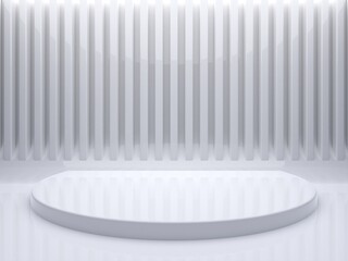 mock up background. Podium on the floor. Platforms for product presentation