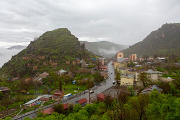 Fototapeta na wymiar Mountain village in Hakkari plateau, Cukurca, Hakkari,Turkey