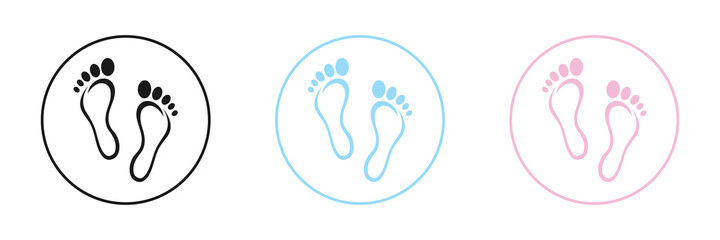 Set of web icons for feet flat design.