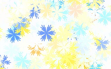 Light Blue, Yellow vector elegant wallpaper with flowers.