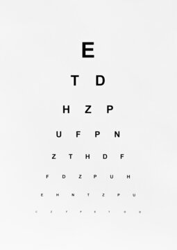 Eye test chart. Isolated on white background.