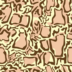 seamless abstract pattern in beige, natural colors in the form of camouflage for prints on fabric, clothing, packaging, ceramics and for interior decoration, frames, covers