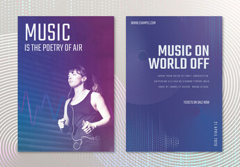 Music Concert Poster Layout for Advertisement Set