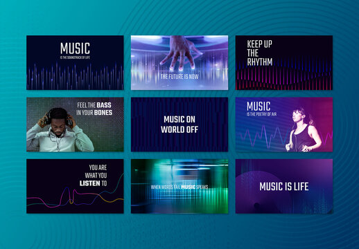 Music Equalizer Digital Layout for Entertainment Tech Ad Banner