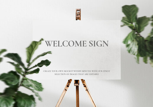 Signboard Mockup on an Easel