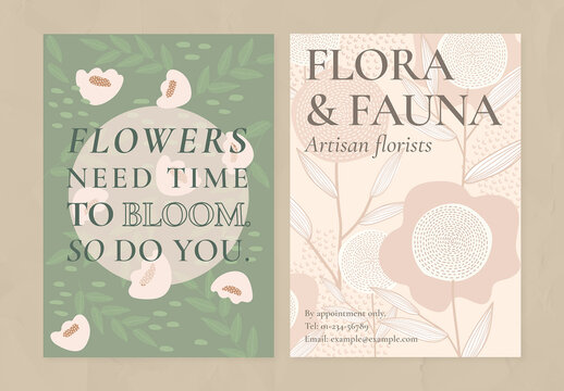 Retro Flower Pattern Template for Poster