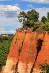 Famous Red Ochre Hills in Roussillon, Provence, France
