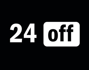 Tag 24 off black and white for big promotions and sales.