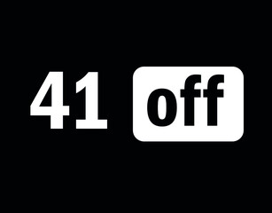 Tag 41 off black and white for big promotions and sales.