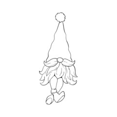 Gnome contour drawing illustration