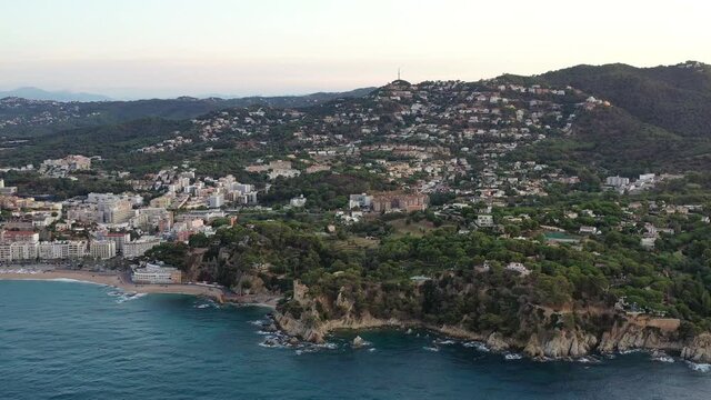 Vue a&eacute;rienne de Lloret de mar sur la costa brava en Espagne