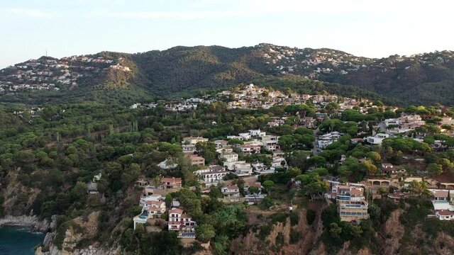 Vue a&eacute;rienne de Lloret de mar sur la costa brava en Espagne
