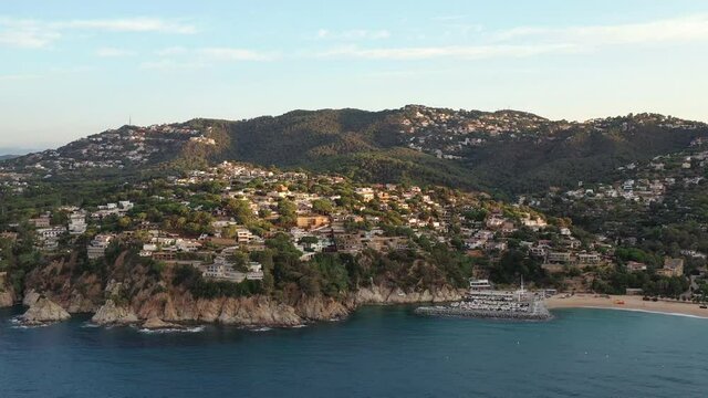 Vue a&eacute;rienne de Lloret de mar sur la costa brava en Espagne
