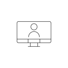 business video conference meeting icon vector