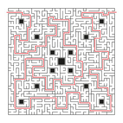 Labyrinth. Logical game for children and adults. Maze vector template isolated on white background.