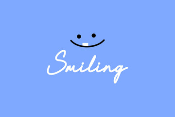 Smiling typography and symbol vector illustration. Smiling text t-shirt design 