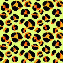 Seamless abstract wild exotic animal print.Leopard, zebra,gepard, tiger striped pattern. Hand drawn trendy repeating watercolor blotted background texture.
