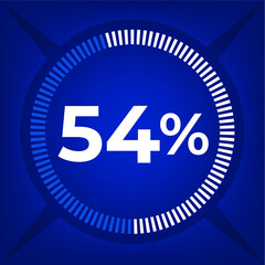 54 percent count on dark blue background