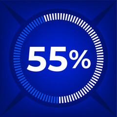 55 percent count on dark blue background