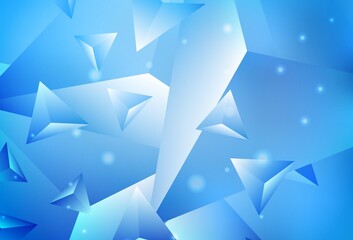 Light BLUE vector shining triangular backdrop.