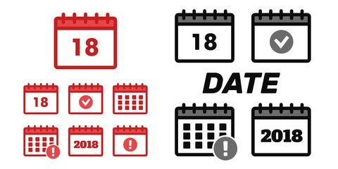 Calendar Icons. Event add delete progress