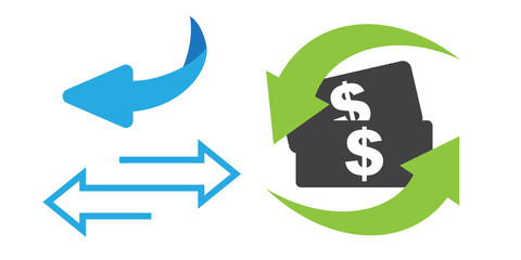 Page turn or back arrow flat vector set