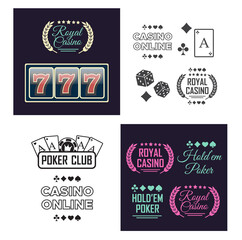 Lucky seven logo with gold sparks on black background