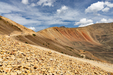Handcart Gulch 4x4 trail near Webster Pass in Pike National Forest, Colorado, USA.