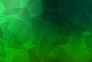 Dark Green vector pattern with random polygonals.