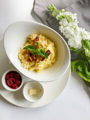 Porridge with berries and butter