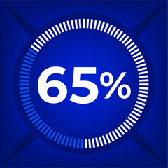 65 percent count on dark blue background