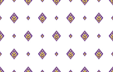 Ikat ethnic pattern. Aztec fabric carpet mandala ornament boho chevron textile decoration wallpaper. Tribal turkey Indian African American traditional embroidery vector illustrations background.