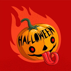 hand drawn halloween pumpkin vector design illustration