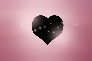 black abstract heart shape background for valentine and Christmas.