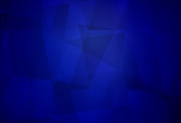 Fototapeta premium Dark BLUE vector gradient triangles texture.