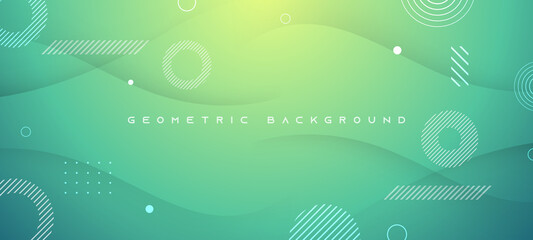 Green gradient geometric shape background. Abstract geometric background for banners, presentations, business templates