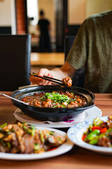 Chinese food in restaurant