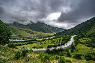 beautiful panorama opening at the entrance to South Ossetia