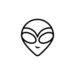 Alien head icon with outline style