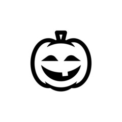 Pumpkin icon with cute face