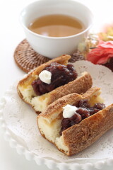 Japanese style red bean paste doughnut sandwiches