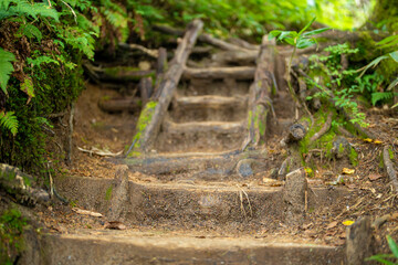 長野県安曇野市にある燕岳を登山する風景 A view of climbing Mt. Tsubame in Azumino City, Nagano Prefecture. 