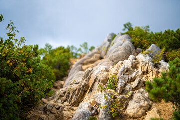 長野県安曇野市にある燕岳を登山する風景 A view of climbing Mt. Tsubame in Azumino City, Nagano Prefecture. 