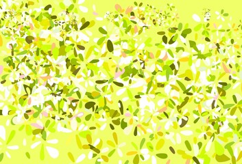 Light Green, Red vector doodle backdrop with leaves.