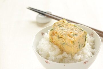 Japanese food, seaweed nori fried egg roll for comfort food 