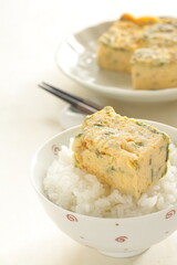 Japanese food, seaweed nori fried egg roll for comfort food 