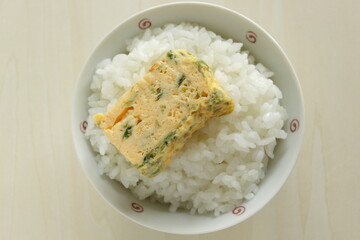 Japanese food, seaweed nori fried egg roll for comfort food 